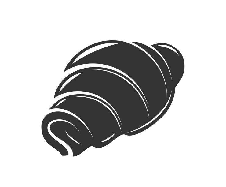 Croissant isolato su sfondo bianco Elementi di design da forno Illustrazione vettoriale