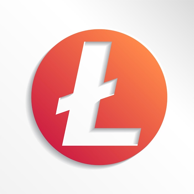 Crypto valuta litecoin logo vettoriale in stile carta, icona per il web, adesivo per la stampa. criptovaluta blockchain litecoin.