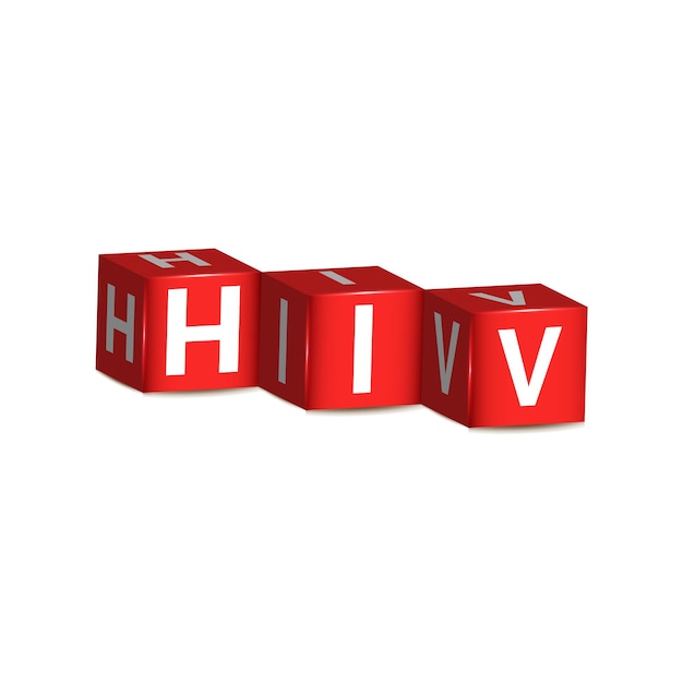 Cubetti di HIV su sfondo bianco