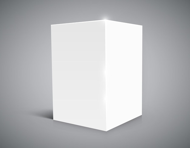 Cubo bianco vuoto isolato su sfondo bianco