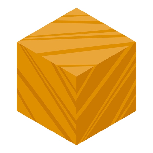 Cubo di legno con consistenza naturale del legno