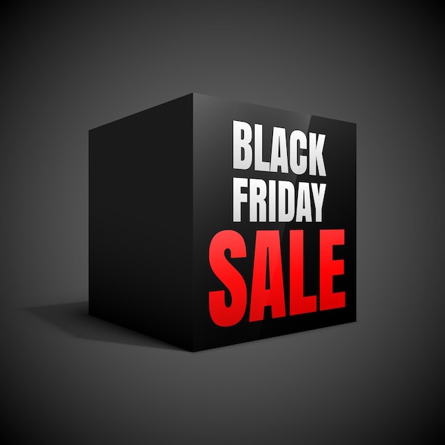 Cubo nero di vendita del black friday