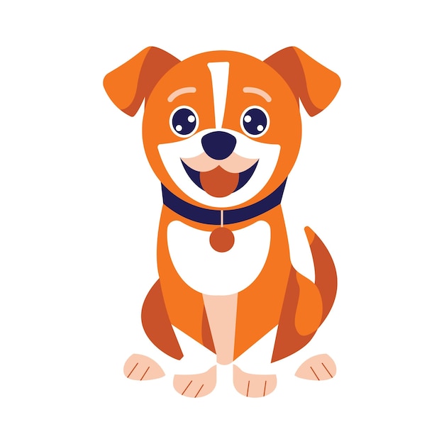Cuccino arancione cane personaggio animato animale con espressione sorridente