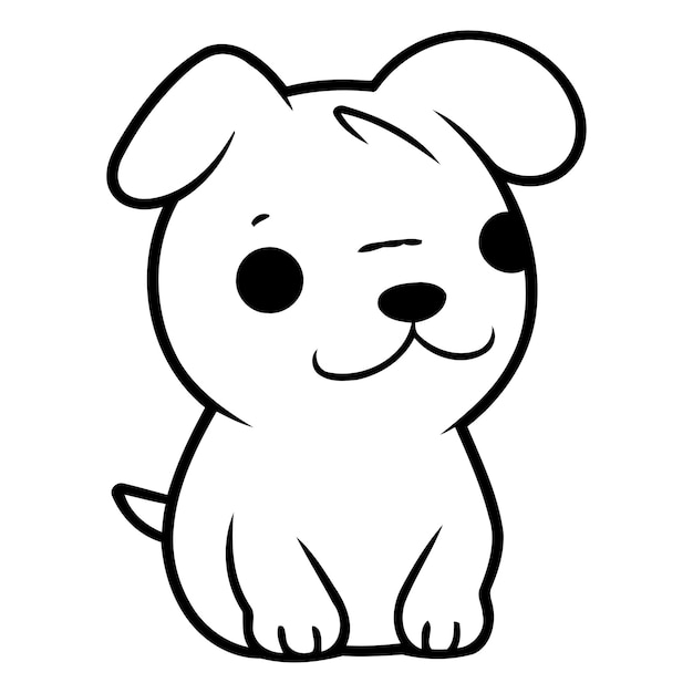 Cucciolo di cartone animato Illustrazione vettoriale isolata su uno sfondo bianco
