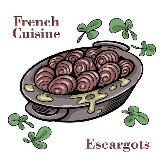 Cucina francese Escargot con salsa