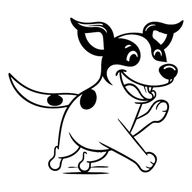Cucino cartone animato cane dalmata in corsa illustrazione vettoriale