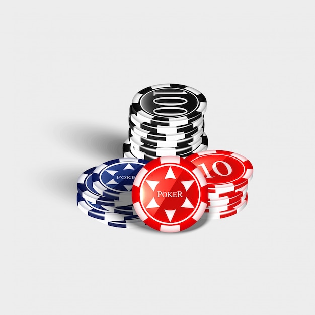 Cumuli di fiches del casinò di varie altezze
