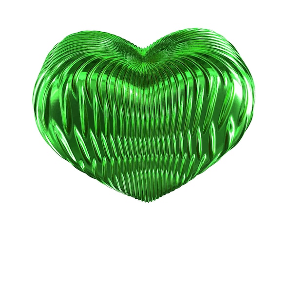 Cuore 3D scintillante in verde