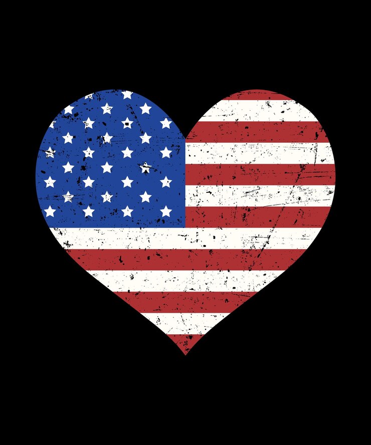 Cuore 4 luglio TShirt Design