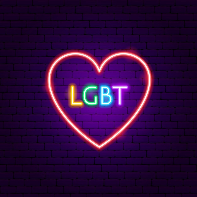 Cuore al neon LGBT