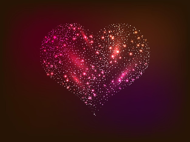 Cuore al neon su sfondo scuro