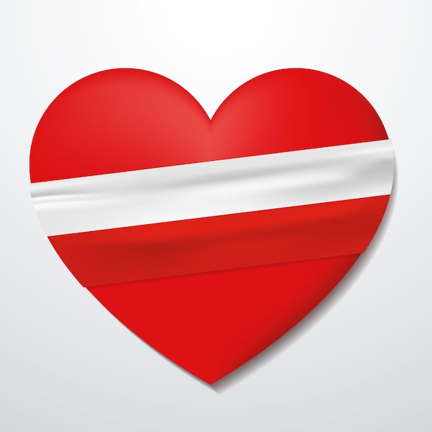 Cuore con bandiera della Polonia