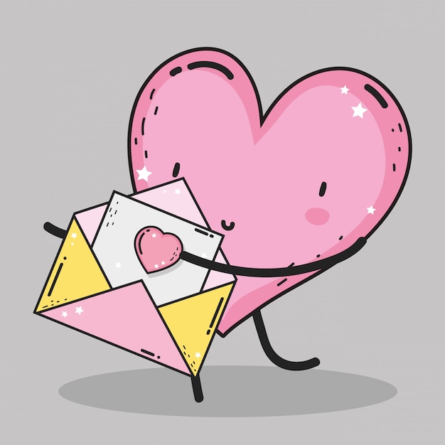 Cuore con carta di amore per la celebrazione del giorno di San Valentino