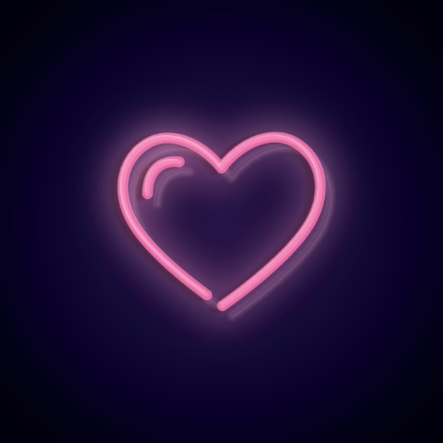 Cuore d'amore di San Valentino al neon rosa