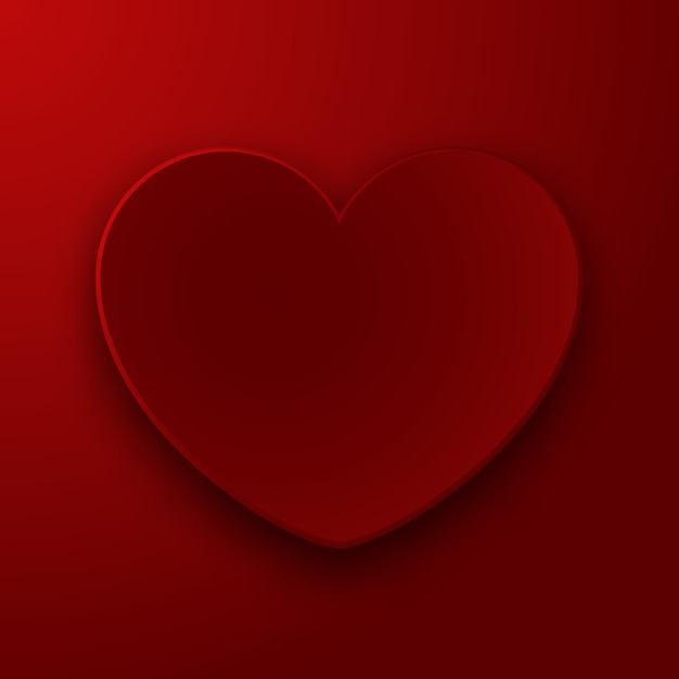 Cuore di carta rossa, illustrazione di vettore di San Valentino felice