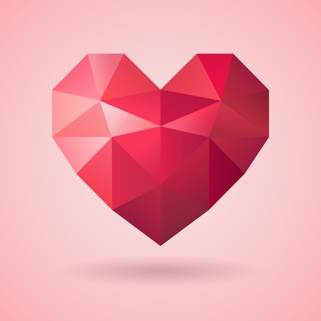 Cuore di cristallo, modello di sfondo San Valentino, amore, cuore di diamante