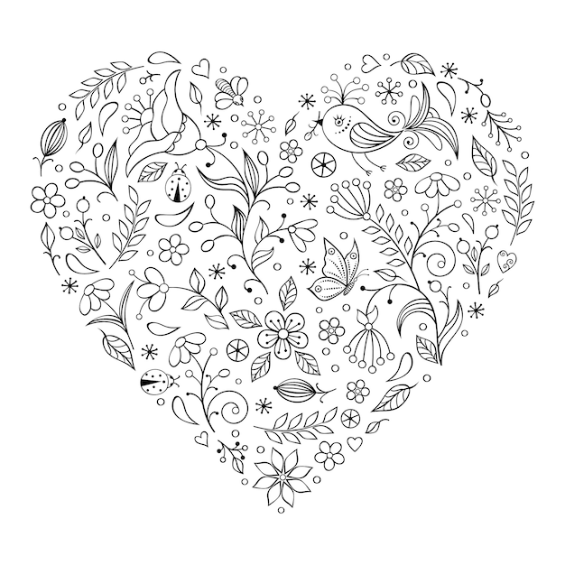 Cuore di San Valentino floreale