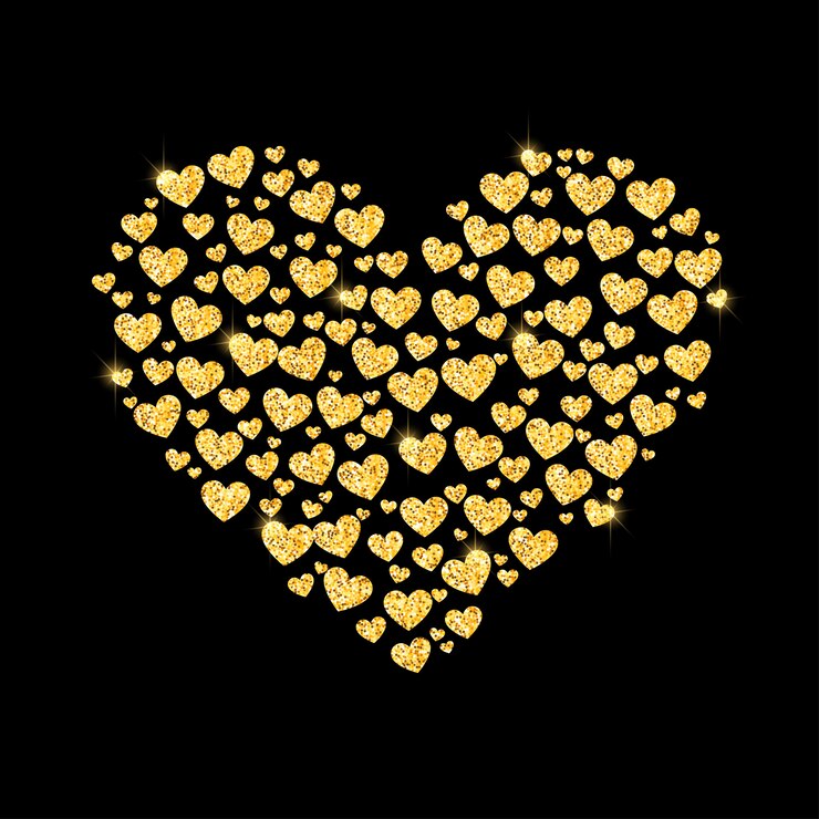 Cuore dorato glitterato