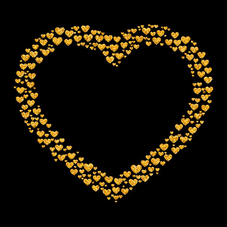 Cuore dorato glitterato