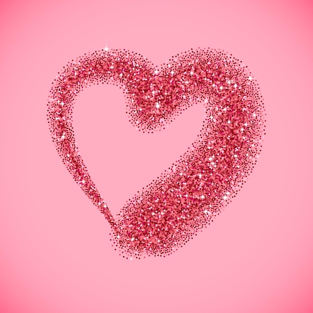 Cuore glitterato con scintillii per San Valentino