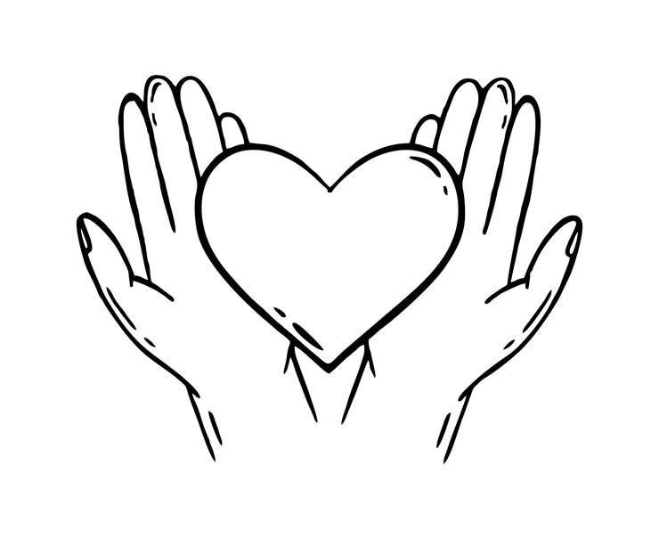 Vettore cuore in mano donazione di beneficenza per la salute illustrazione vettoriale