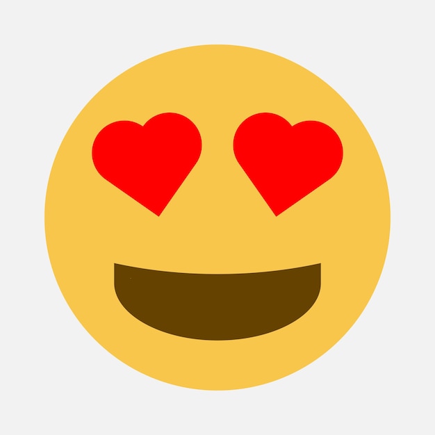 Cuore occhi emoji illustrazione vettoriale isolato su sfondo bianco