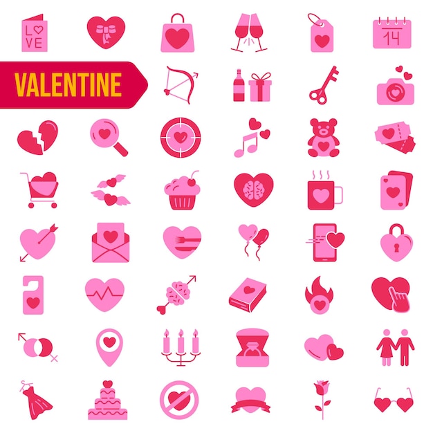 cuore rosa e cuori rosa set per il giorno di San Valentino