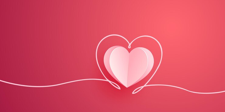 Cuore rosa ritagliato dall'illustrazione di carta. Carta di San Valentino.