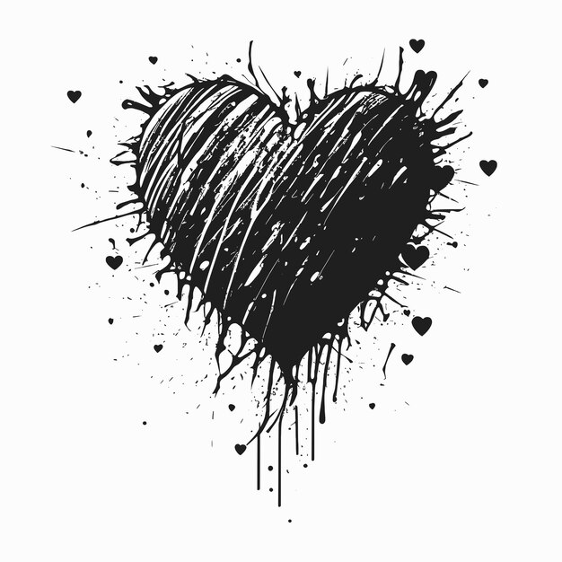 Cuore Segno dell'icona del cuore disegnato a mano - pennello disegno calligrafia cuore cuore nero simbolo cartone animato