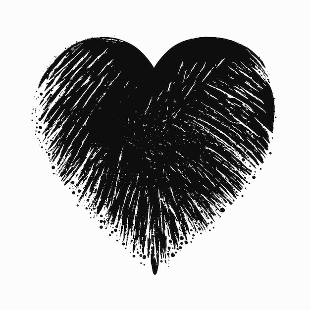 Cuore Segno dell'icona del cuore disegnato a mano - pennello disegno calligrafia cuore cuore nero simbolo cartone animato