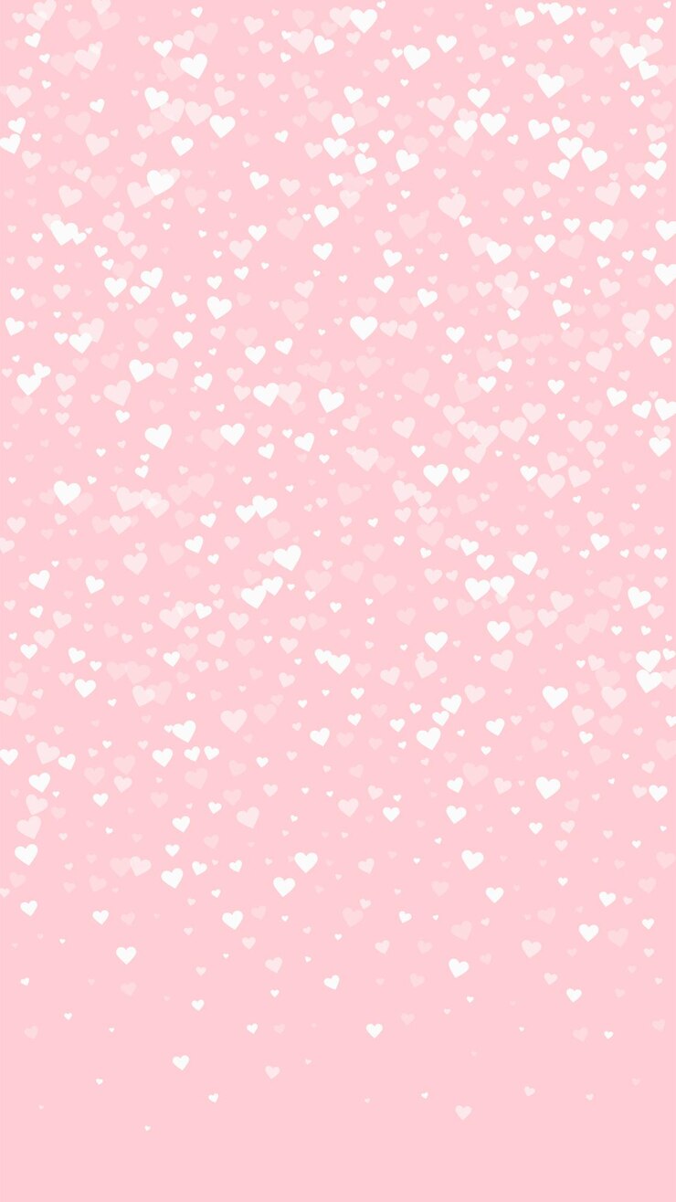 Vettore cuori bianchi sparsi su uno sfondo rosa