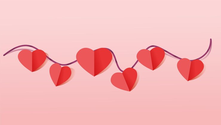 Vettore cuori in celebrazione del giorno di san valentino