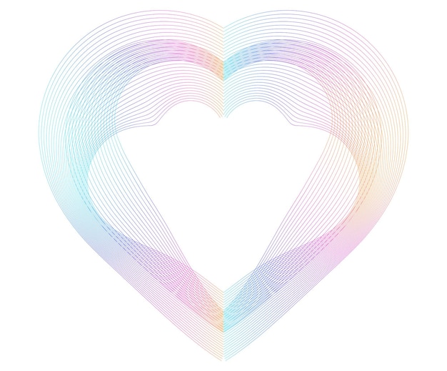 Cuori loghi lineari geometrici icone vettoriali o logotipi design grafico elementi di stile moderno cura d'amore illustrazione vettoriale EPS 10 simbolo geometrico di beneficenza