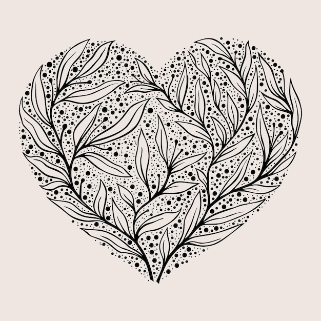Cuori mandala stile zentangle isolato su sfondo bianco