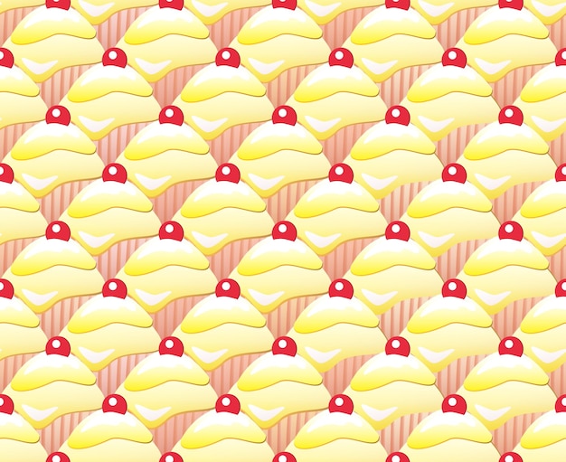 Cupcake al limone senza cuciture formato vettoriale EPS10