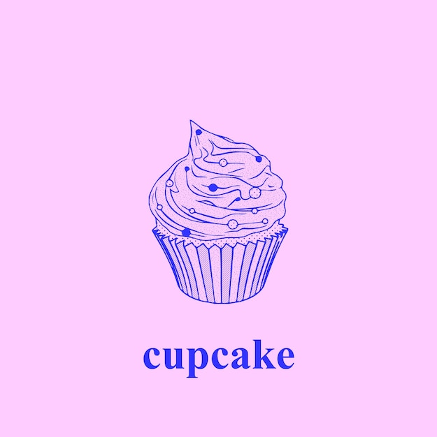 Cupcake contorno disegno monocromatico