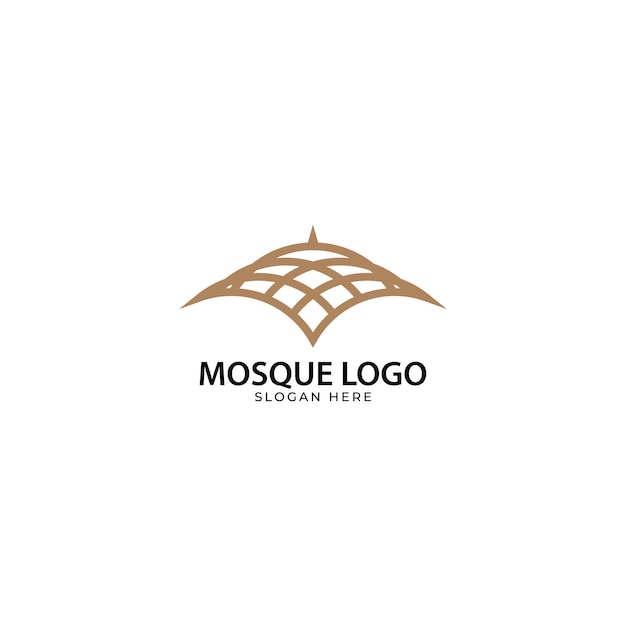 Cupola della moschea logo piatto linea semplice forma illustrazione vettoriale