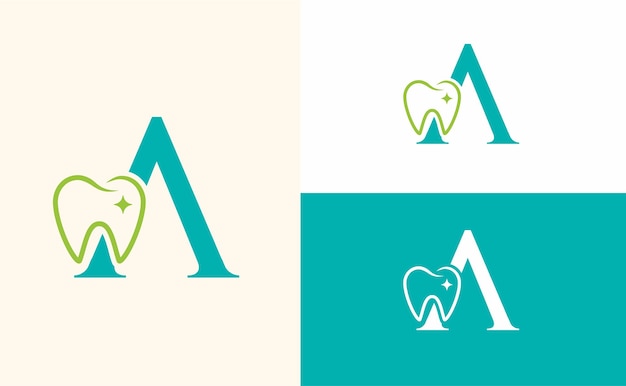 Cure odontoiatriche logo dente medico studio dentistico lettera A