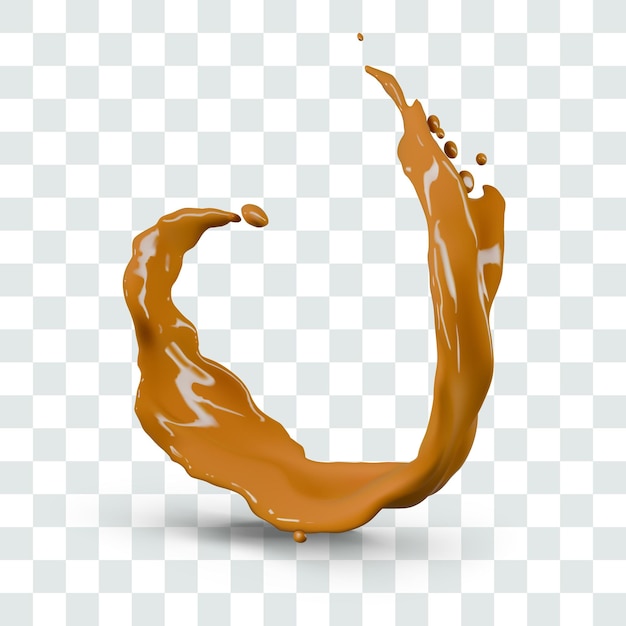 Curl di succo bevanda dolce salsa flusso realistico al momento del movimento