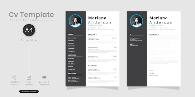 Curriculum CV minimalista elegante bianco