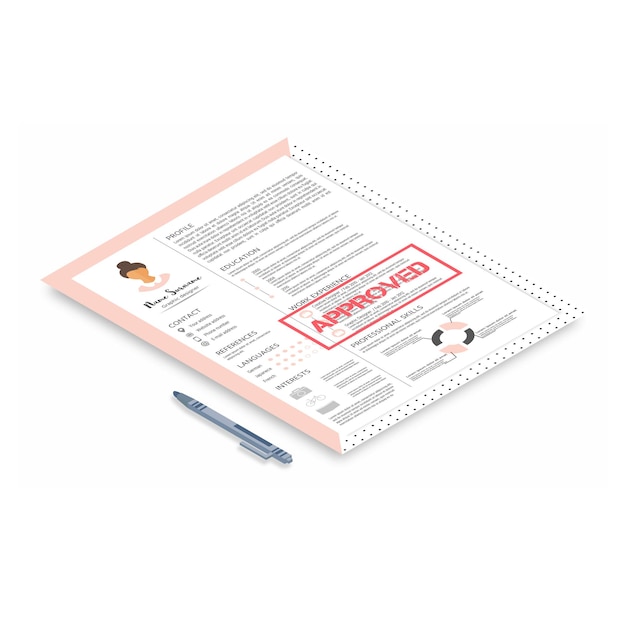 Curriculum femminile con design infografico.
