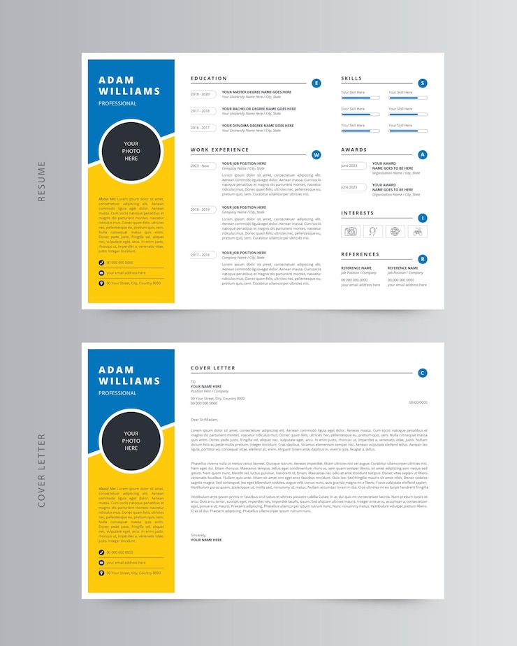 Vettore curriculum moderno o modello di cv