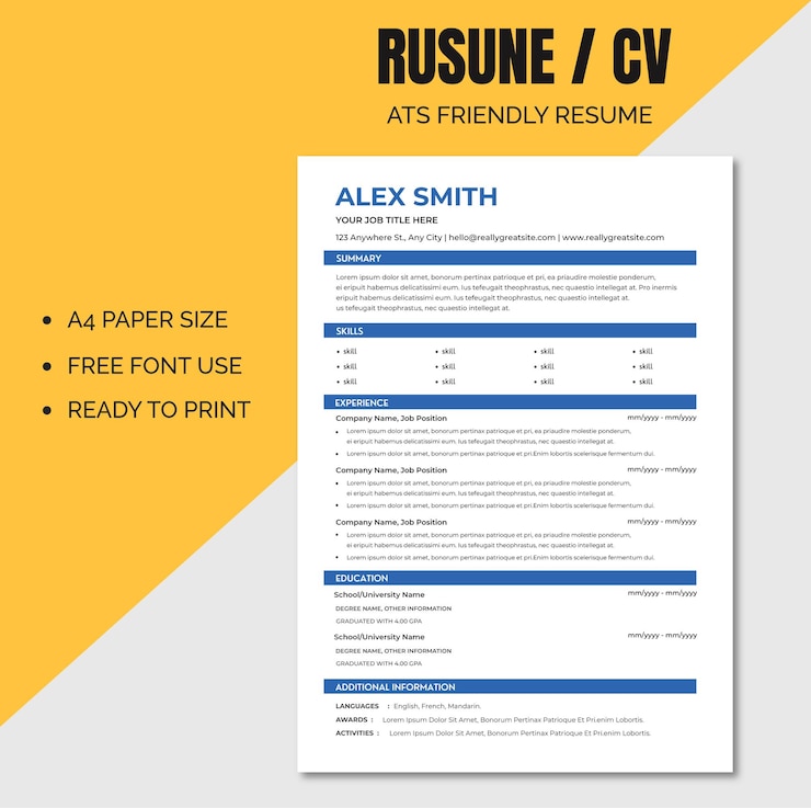 Vettore curriculum vitae professionale o cv