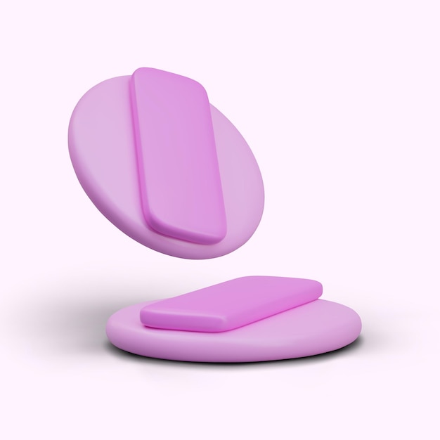 cuscino a polvere rosa realistico in diverse posizioni fondamento cosmetico