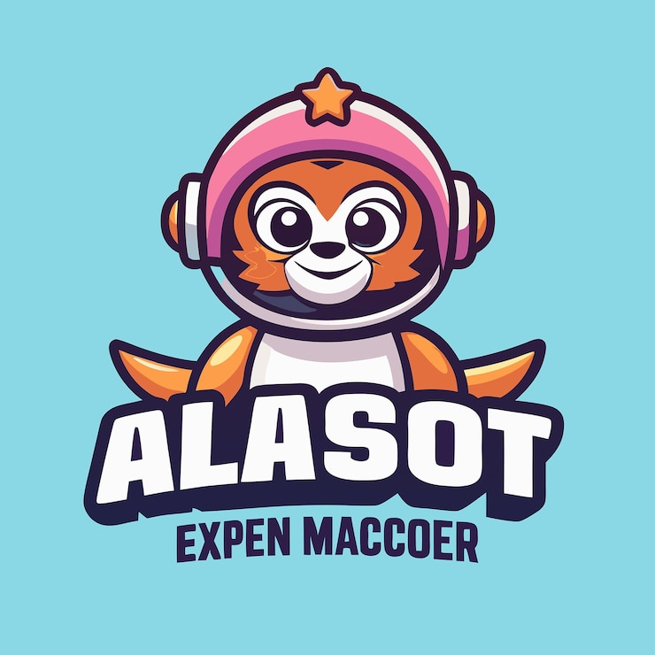 Vettore cute alien explorer mascot vector character per il logo design