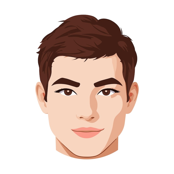 Cute Boy Face Vector Cute Cartoon Men Vector Art