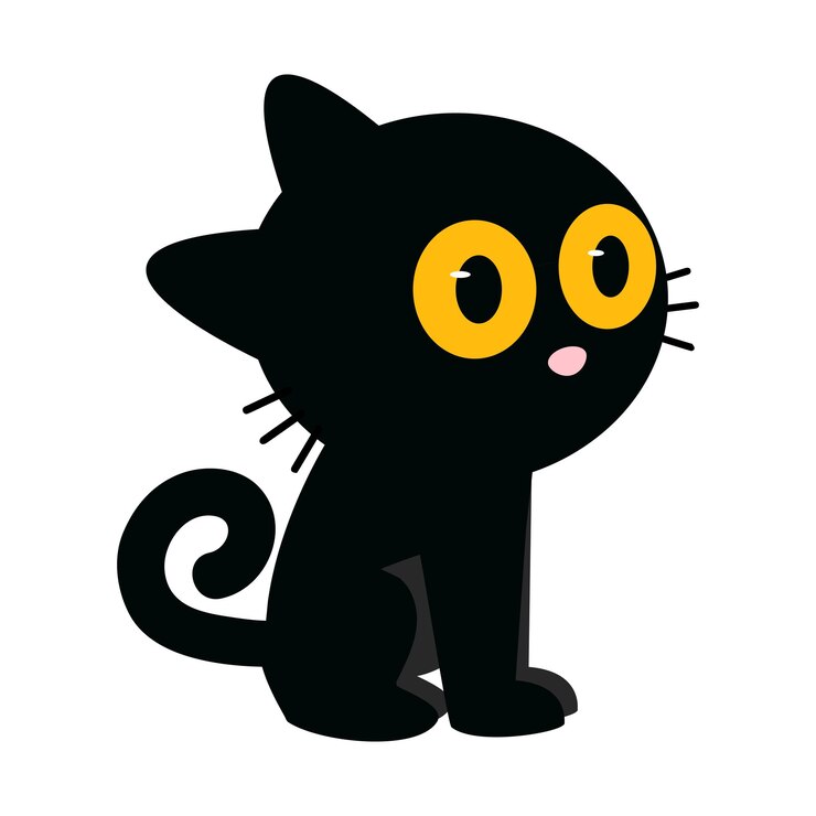 Cute Cat adorabile cartone animato nero