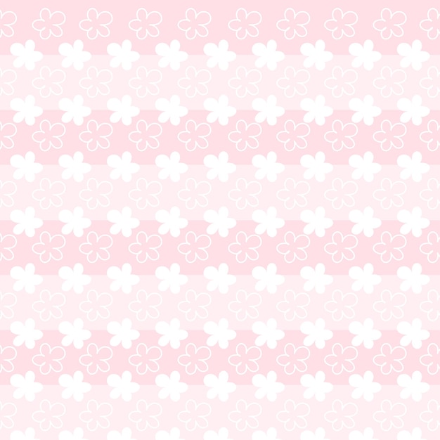 Cute flower pattern Fiore rosa su sfondo bianco Motivo floreale per tessuto o carta