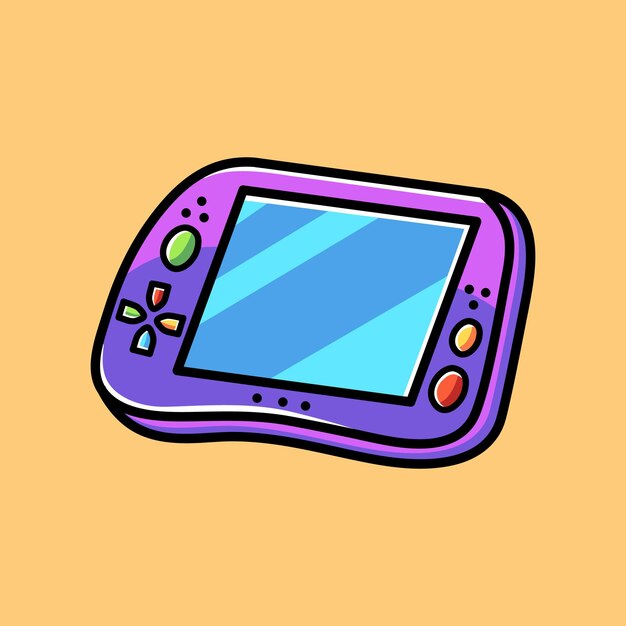 Cute Game Bot Doodle Illustrazione di cartoni animati