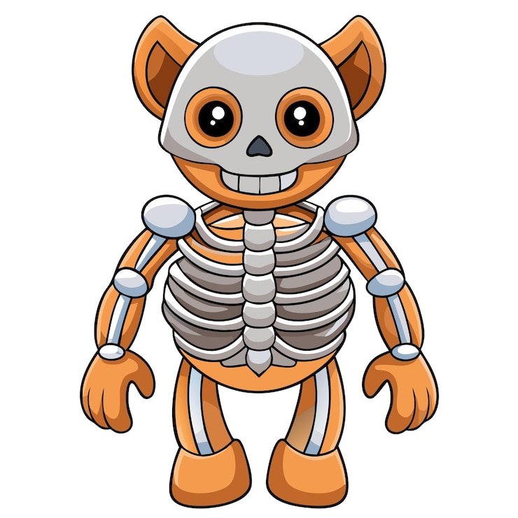 Vettore cute halloween bone vector cartoon illustrazione per spooky design arte festiva e t-shirt design